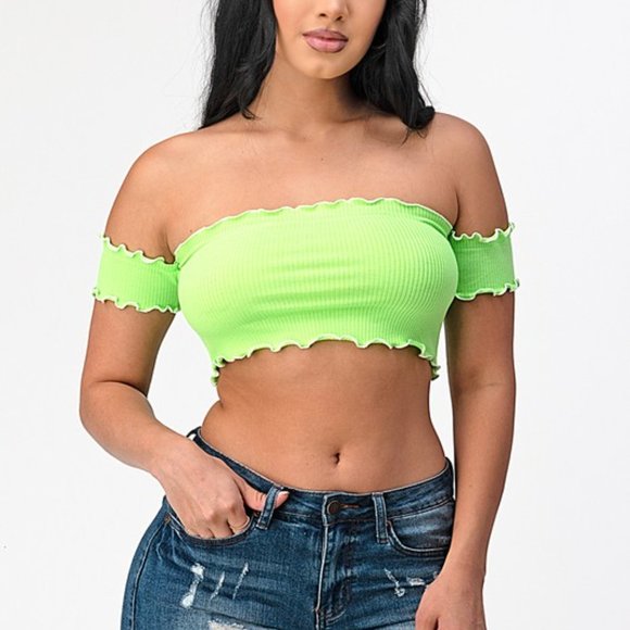 Female's Neon Summer Crop Top - Picture 2 of 2
